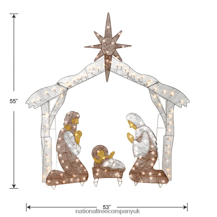 decoration | National Tree Company 55\ Crystal Splendor Prelit Nativity Set F2L4F618